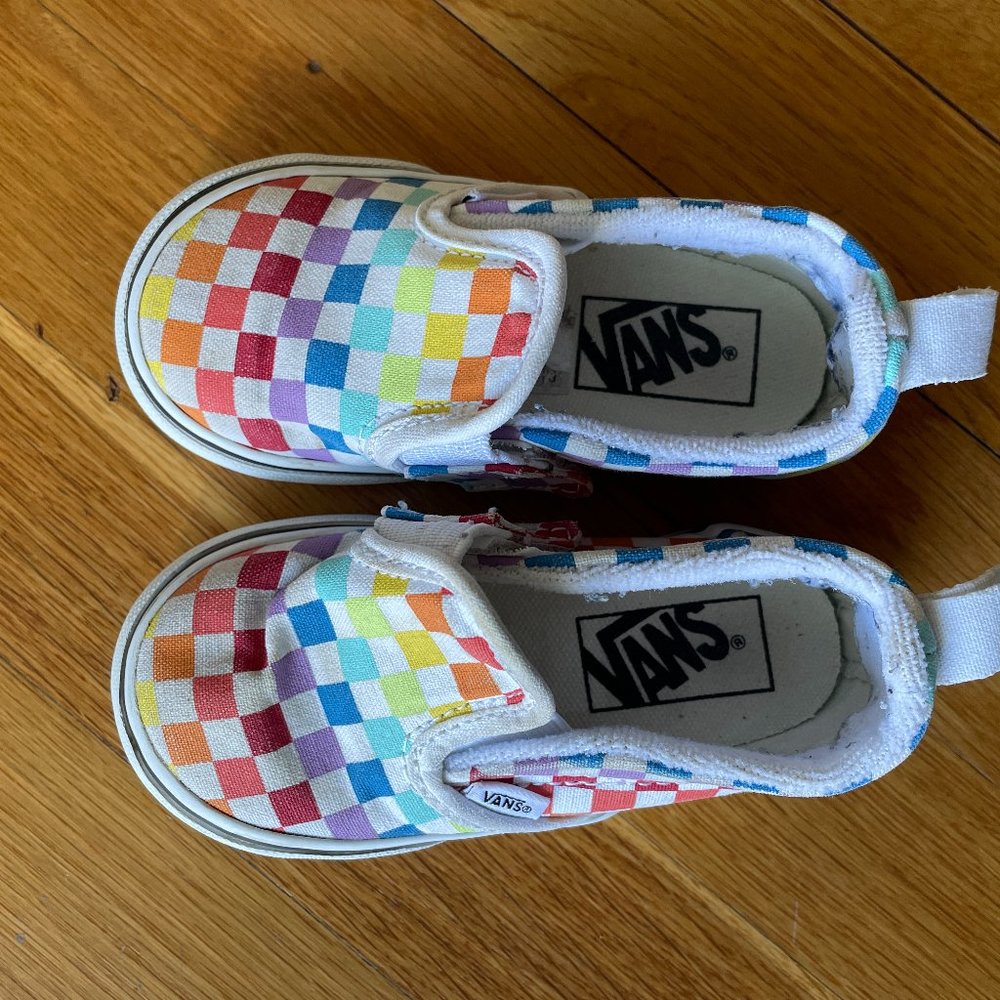 VANS Kids Checkerboard Slip-On Shoes [Toddler Size 6]